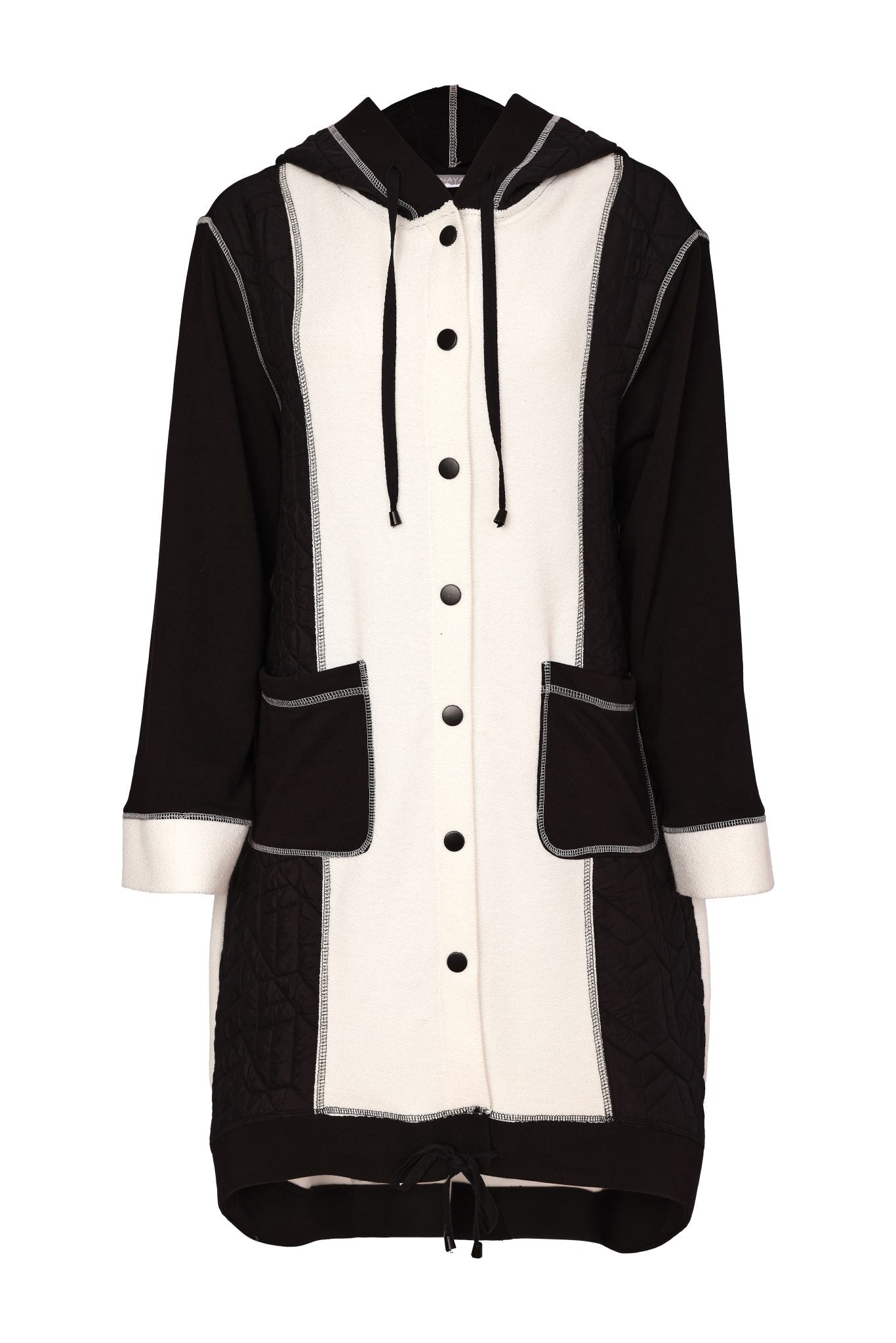 Naya Two Tone Hooded Coat