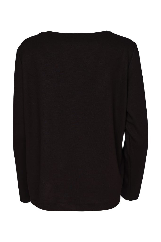 Naya Round Neck Top With Colour Inset Bands