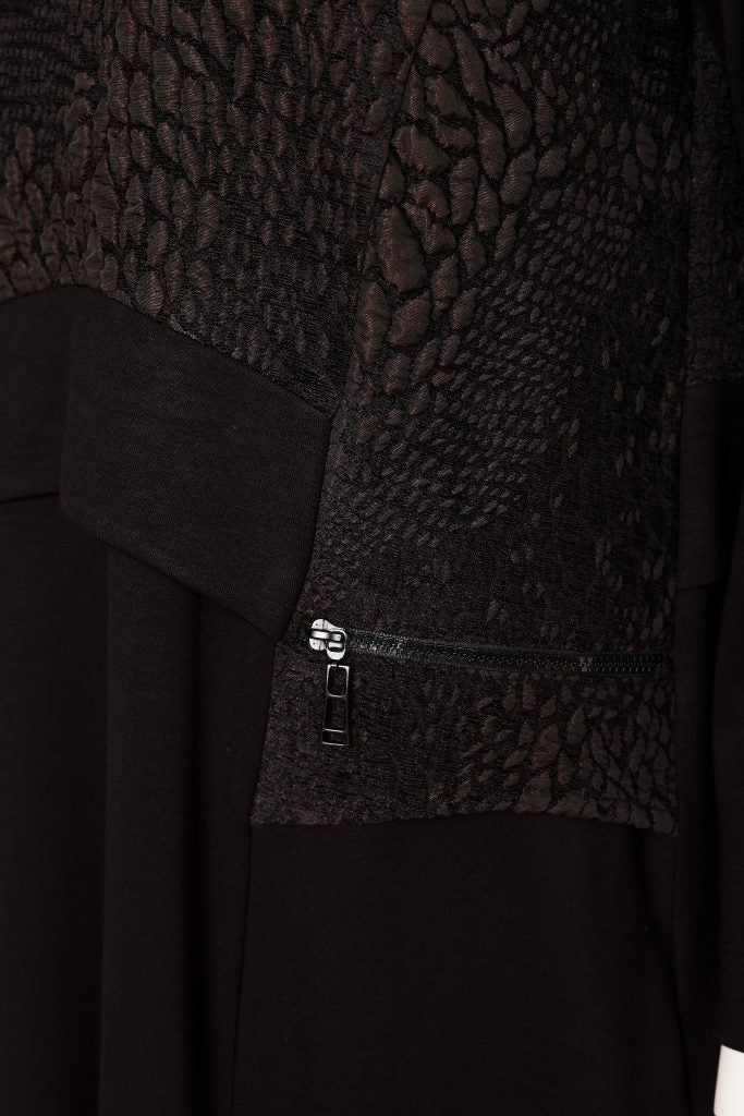Naya Dress With Hooded Embossed Top