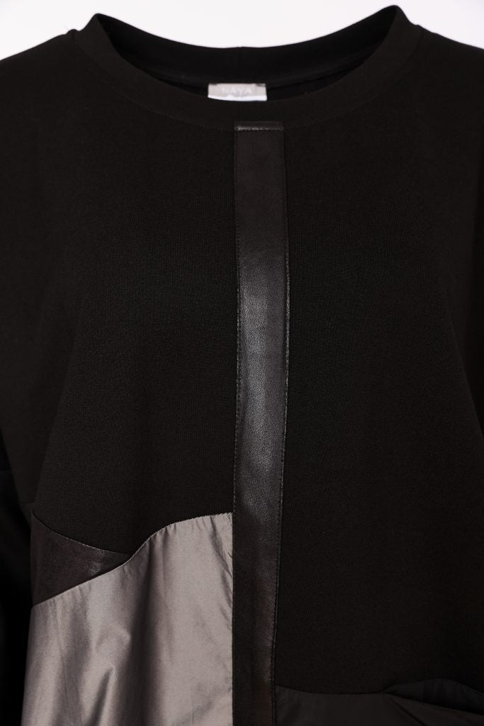 Naya Round Neck Top With Contrast Sections