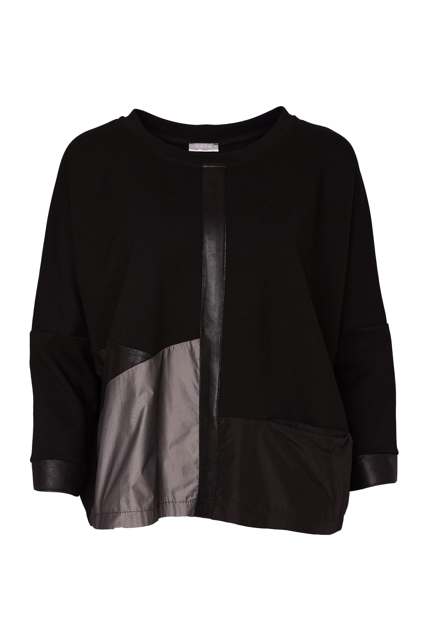 Naya Round Neck Top With Contrast Sections