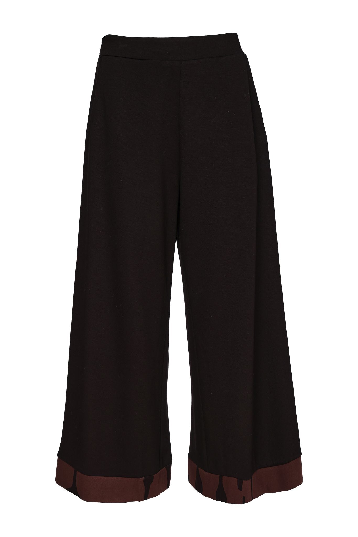 Naya Wide Leg Trouser With Print Cuff