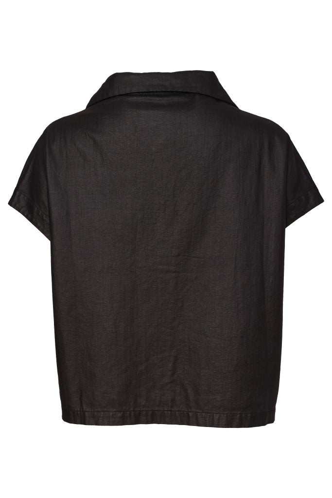 Naya Bashed Leatherette Look Button Through Jacket