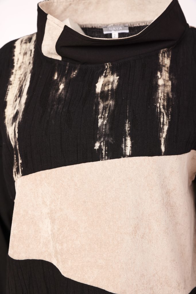Naya High Neck Top With Corded Angle Section