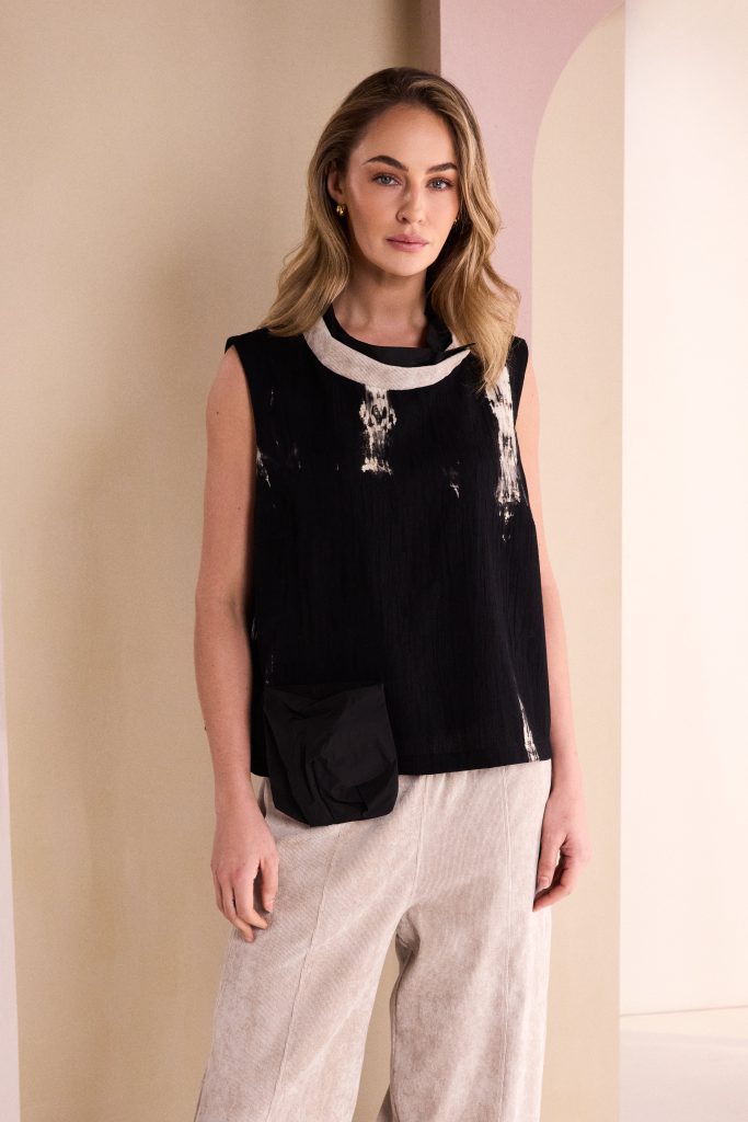 Naya Sleeveless Placement Print Top