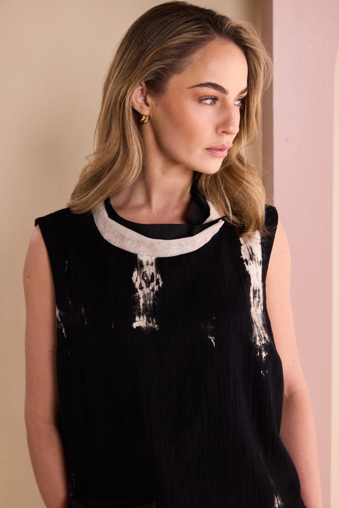 Naya Sleeveless Placement Print Top