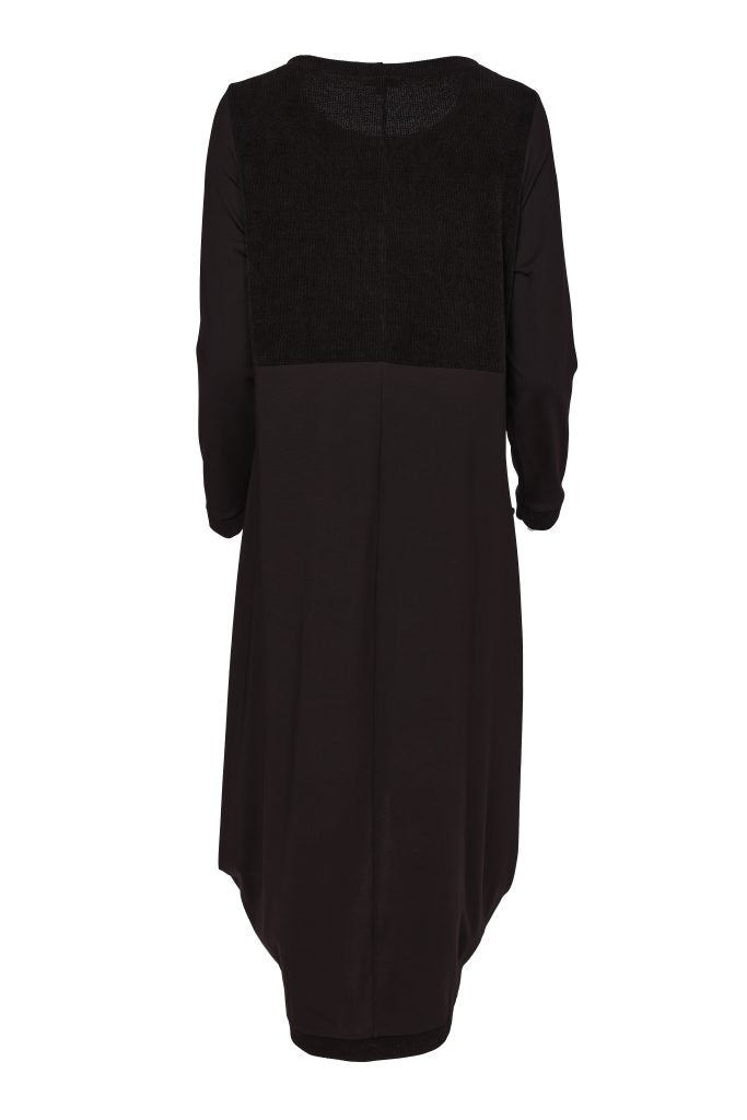 Naya Scoop Hem Dress With Corded Top Black