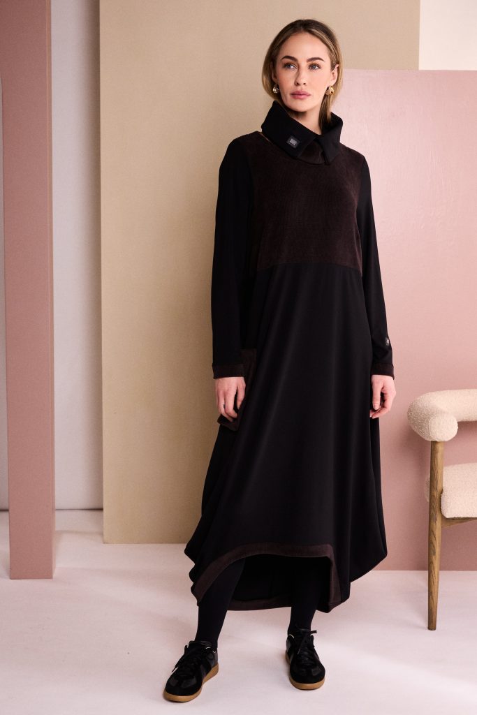 Naya Scoop Hem Dress With Corded Top Choko