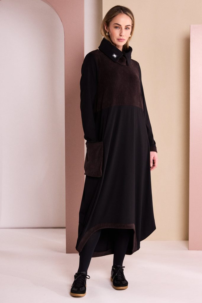 Naya Scoop Hem Dress With Corded Top Choko