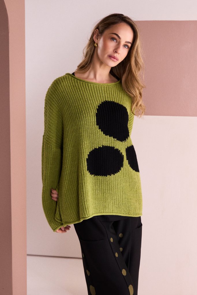 Naya Round Neck Knit With Spot Avocado