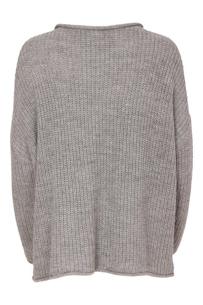 Naya Round Neck Knit With Spot Grey