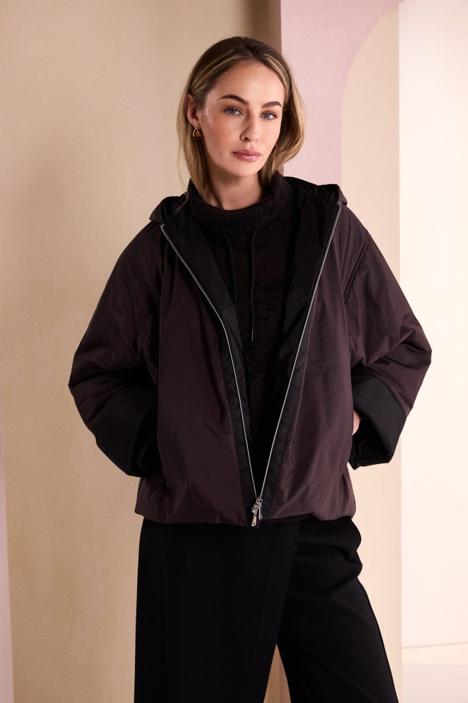 Naya Hooded Jacket With Contrast Zip