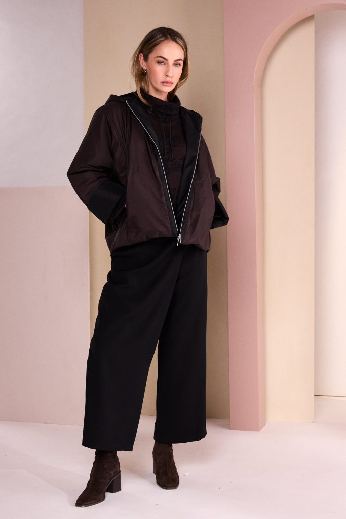 Naya Hooded Jacket With Contrast Zip