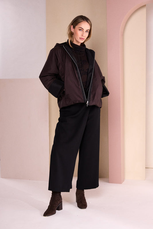 Naya Hooded Jacket With Contrast Zip
