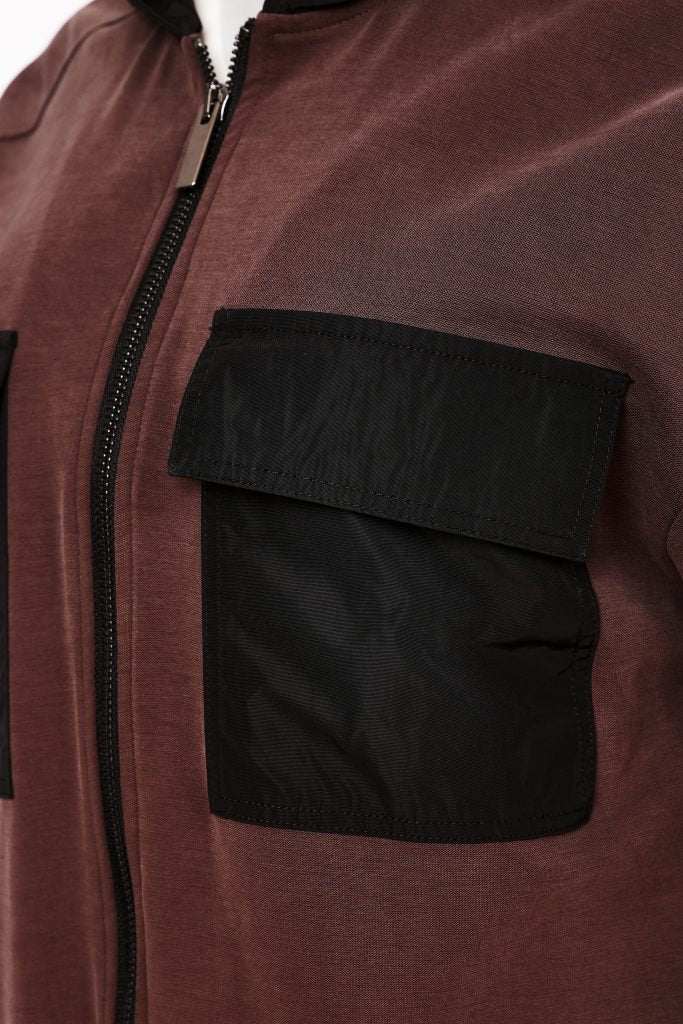 Naya Hooded Jacket With Zip Front Choko