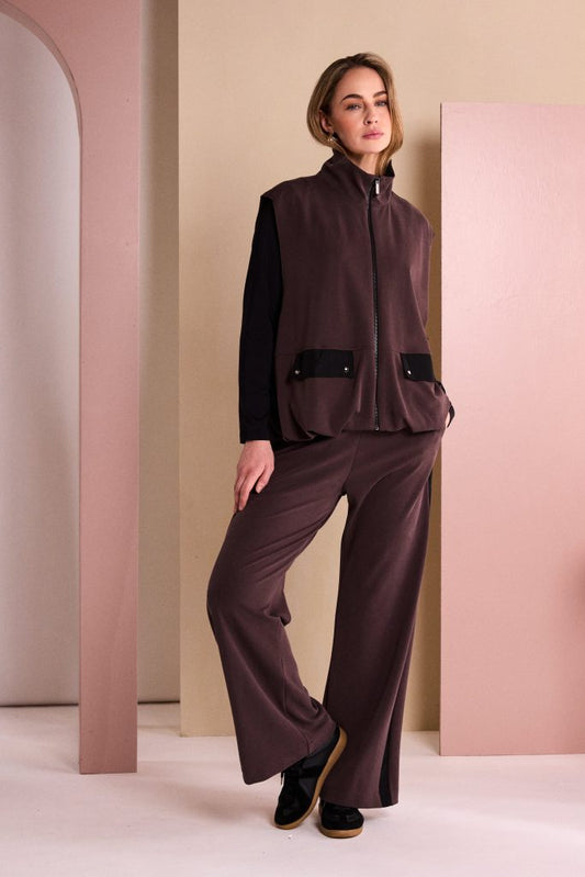 Naya Puff Ball Hem Zip Waistcoat