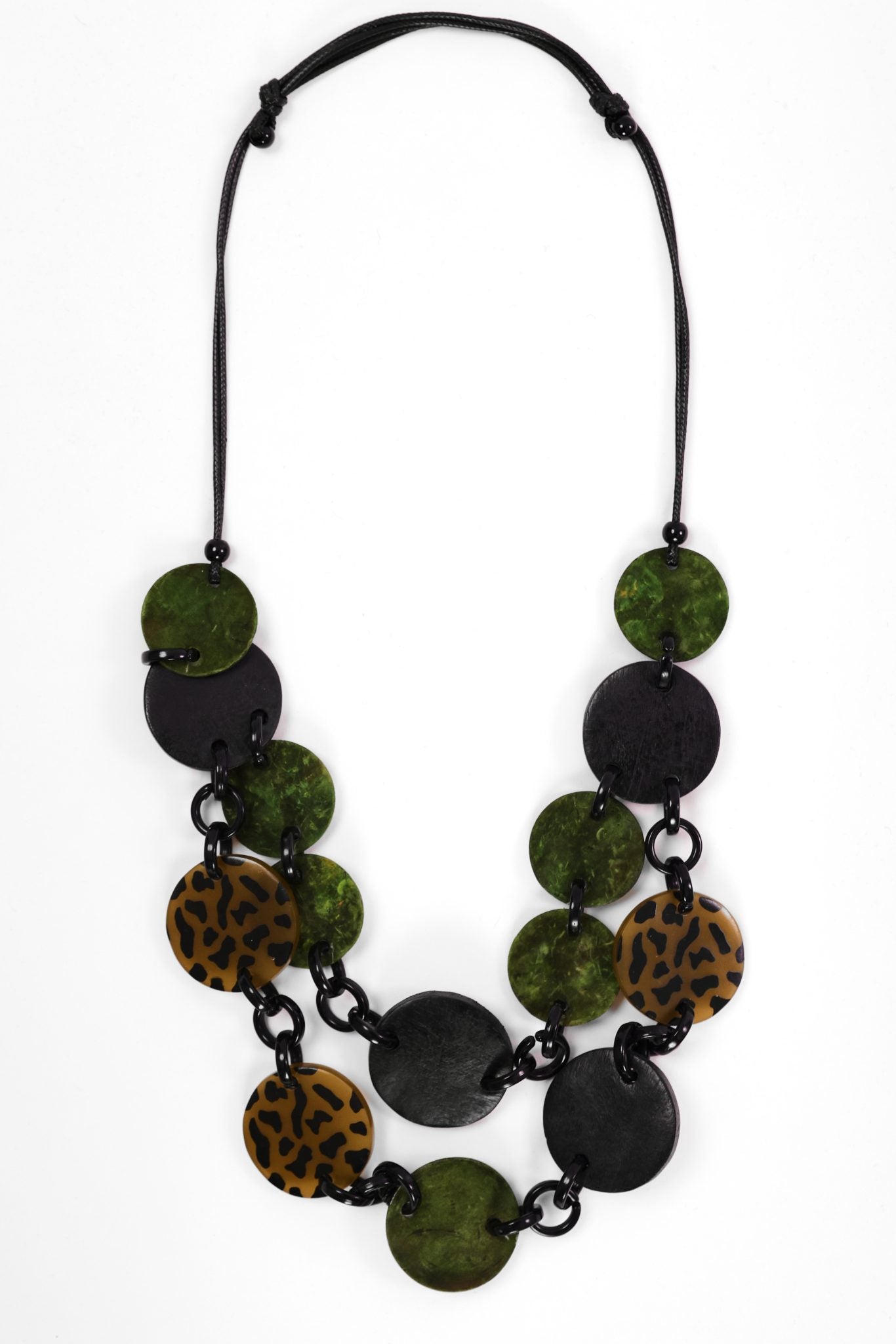 Naya Two Tone Mottled Disc Necklace