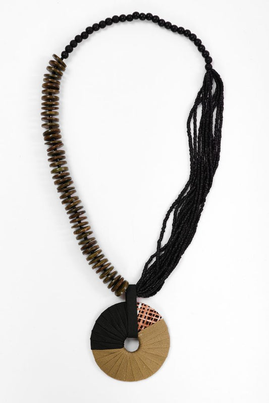 Naya Two Tone Necklace With Bead And Loop String