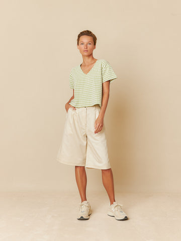 INDI & COLD GABARDINE CONTRAST BERMUDA SHORTS