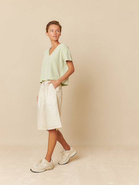 INDI & COLD GABARDINE CONTRAST BERMUDA SHORTS