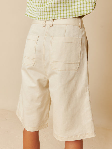 INDI & COLD GABARDINE CONTRAST BERMUDA SHORTS