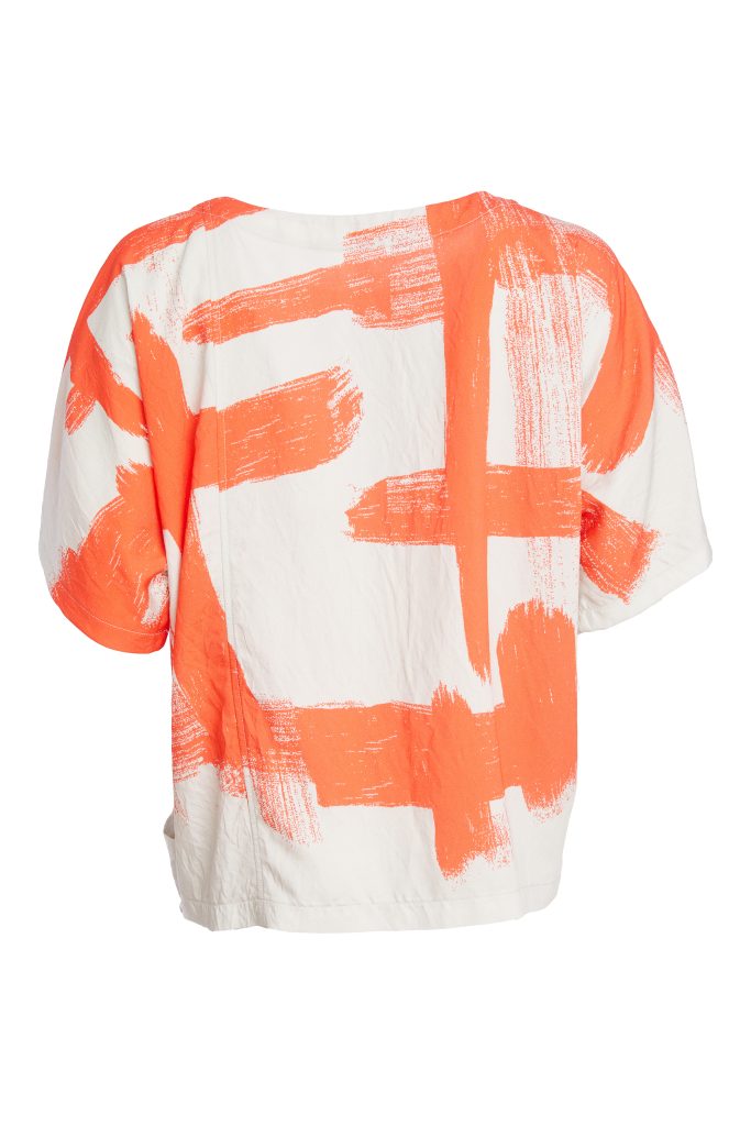 Naya Paintwork Print Round Neck Square Top Camellia