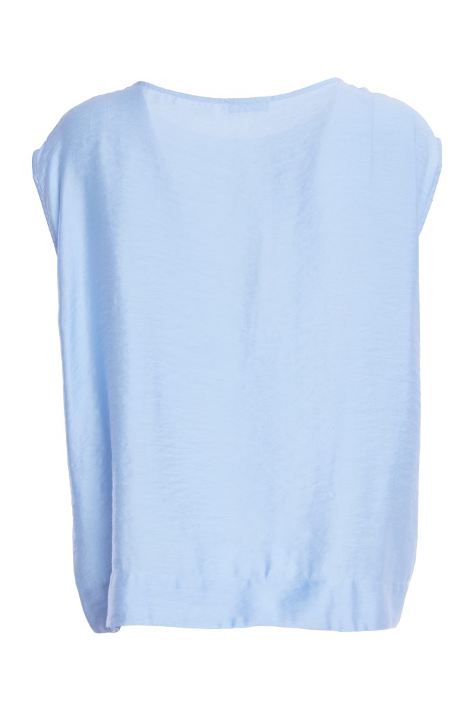 Naya Round Neck Sleeveless Satin Top