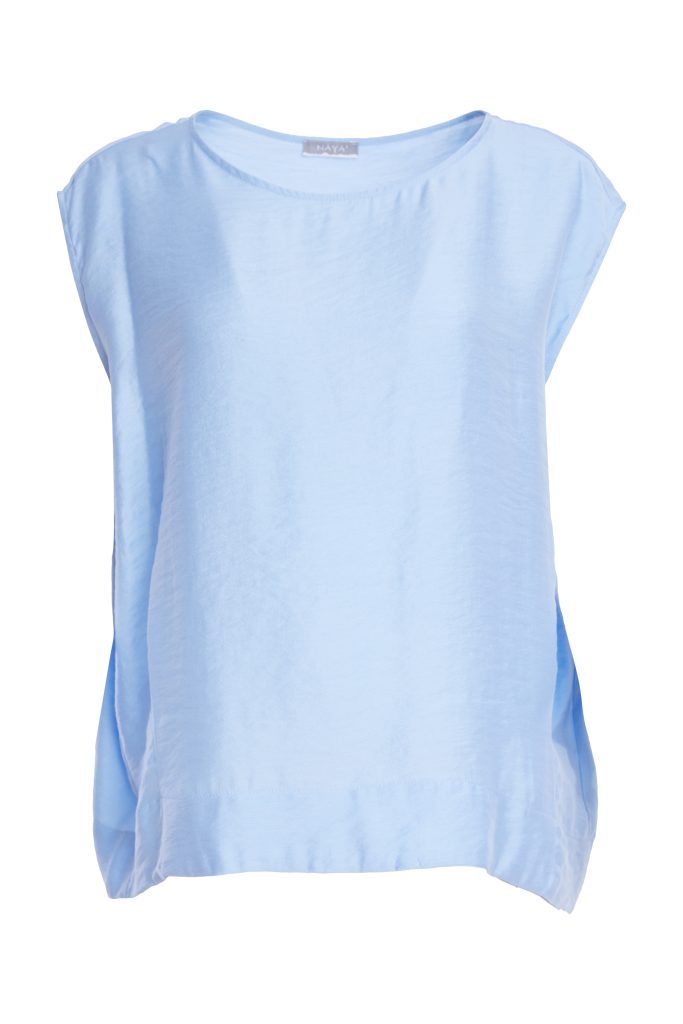 Naya Round Neck Sleeveless Satin Top