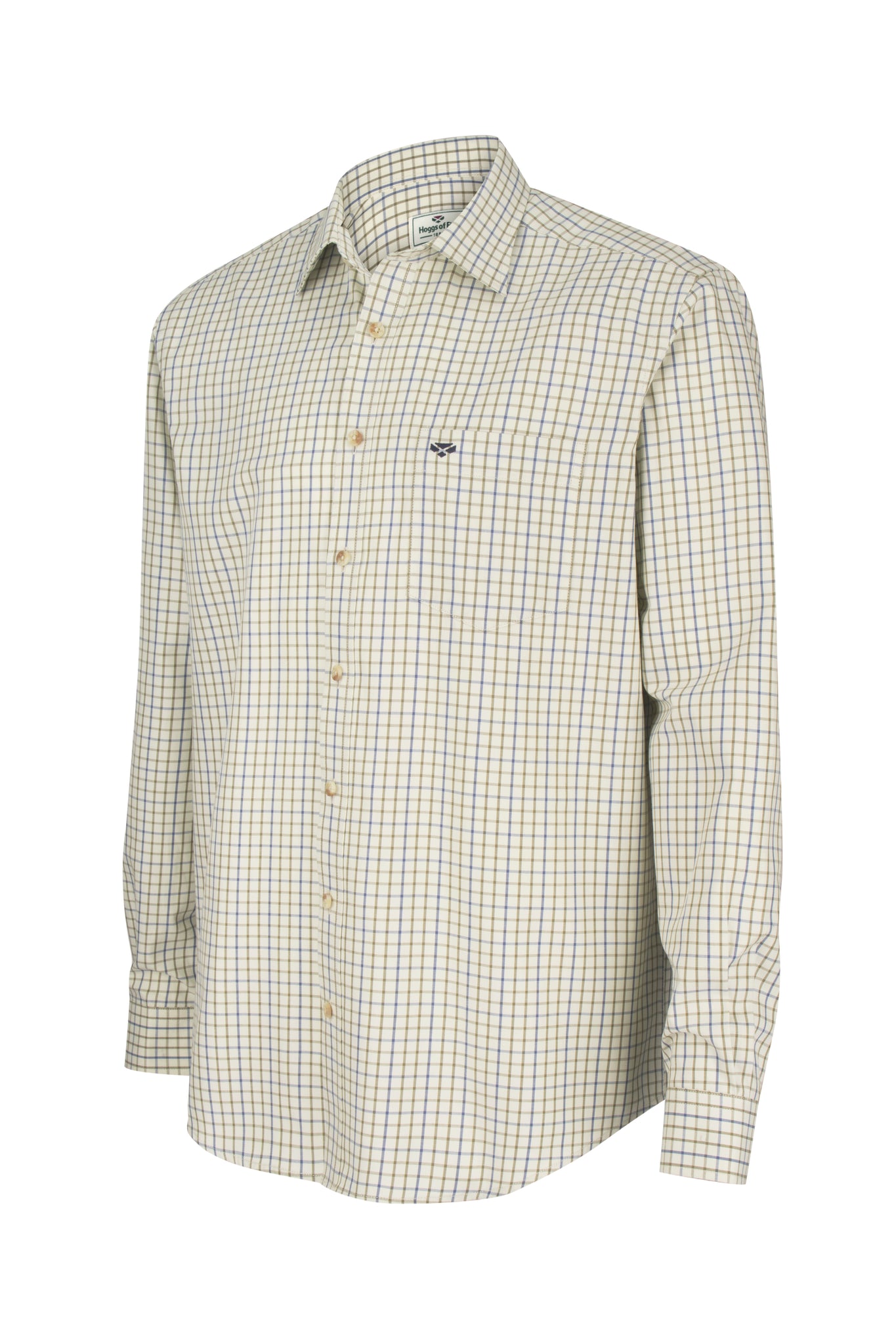 Hoggs Of Fife Inverness Cotton Shirt- Navy/Olive