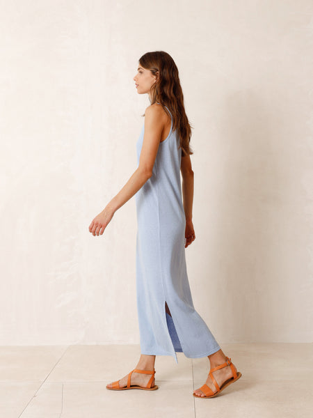 Indi&Cold Basic Hemp Dress - Blue