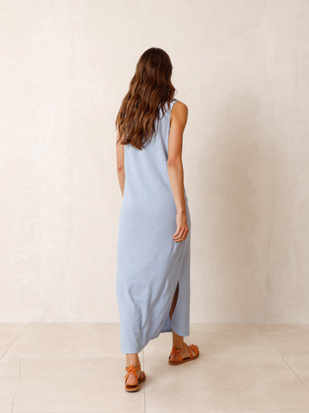 Indi&Cold Basic Hemp Dress - Blue