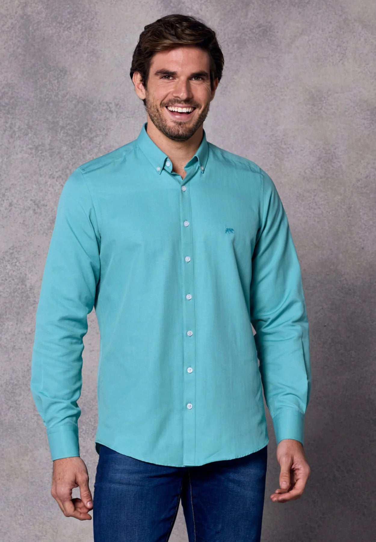 Rivet & Denim Oxford Shirt Aqua