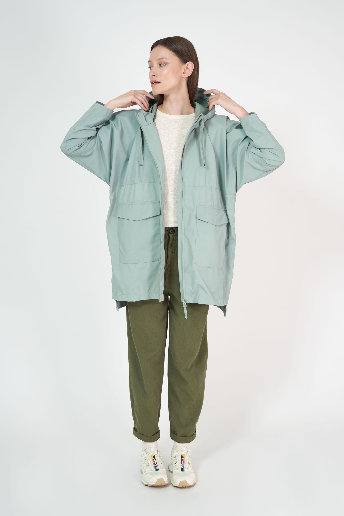 Tanta Rominjati Rain Jacket- Iceberg Green