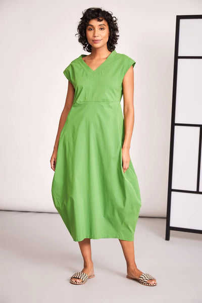 Peruzzi V-Neck Dress- Green