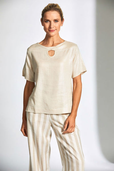 Peruzzi Glazed Linen Top