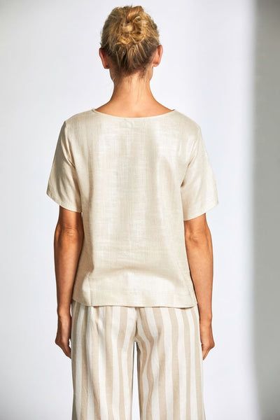 Peruzzi Glazed Linen Top