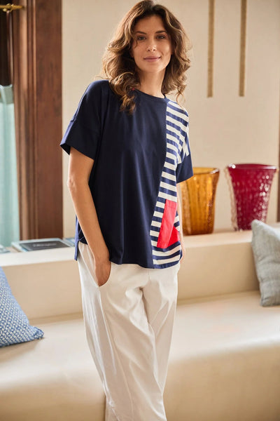 Peruzzi Stripe Pocket Top
