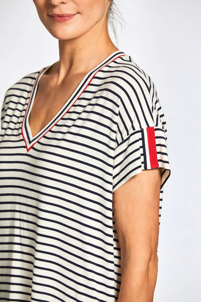 Peruzzi stripe V-neck T-shirt
