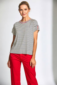 Peruzzi Stripe Round Neck T-Shirt