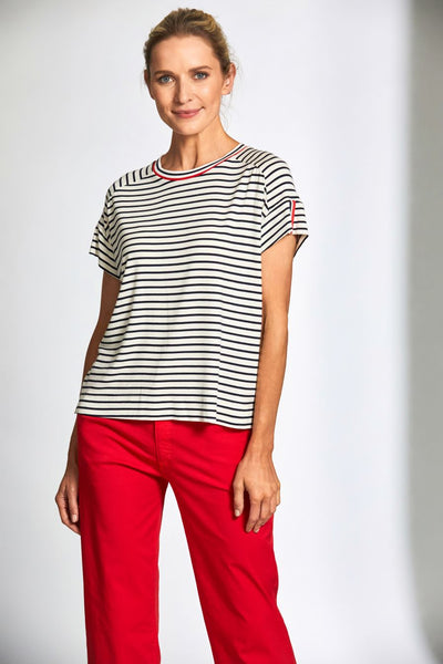 Peruzzi Stripe Round Neck T-Shirt