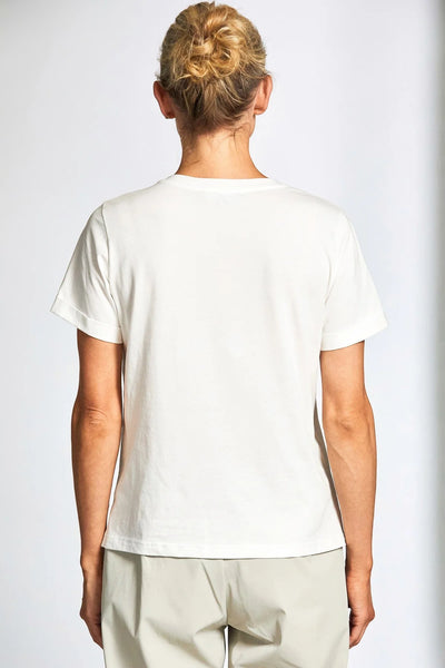 Peruzzi Net Metallic Print T-Shirt- Off White