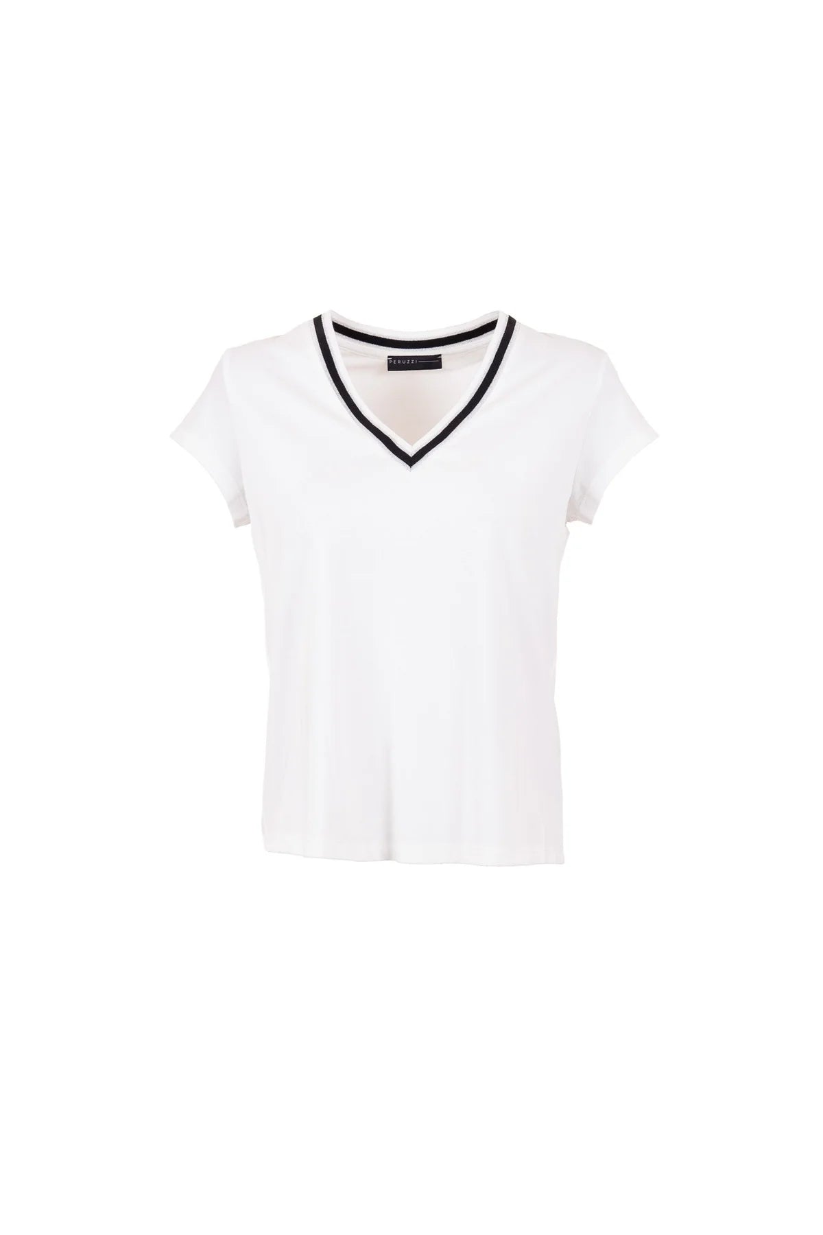 Peruzzi Contrast Collar V-Neck T-Shirt