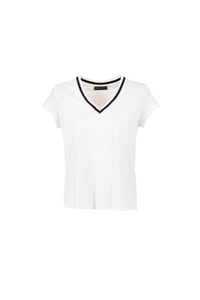 Peruzzi Contrast Collar V-Neck T-Shirt