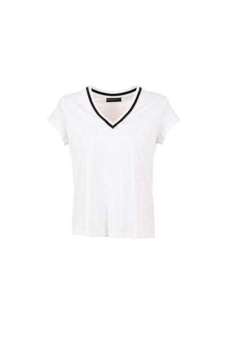 Peruzzi Contrast Collar V-Neck T-Shirt