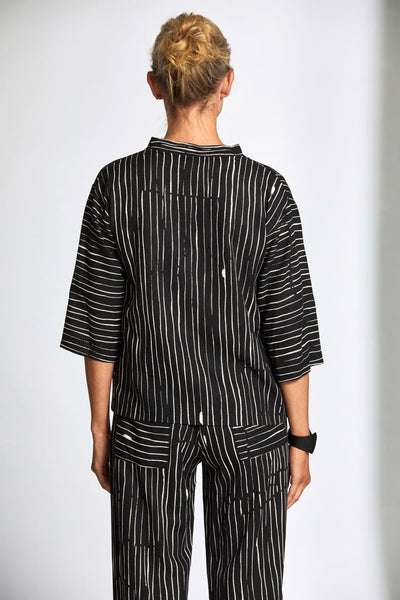 Peruzzi Broken Stripe Shirt Black