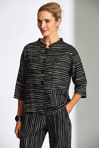 Peruzzi Broken Stripe Shirt Black