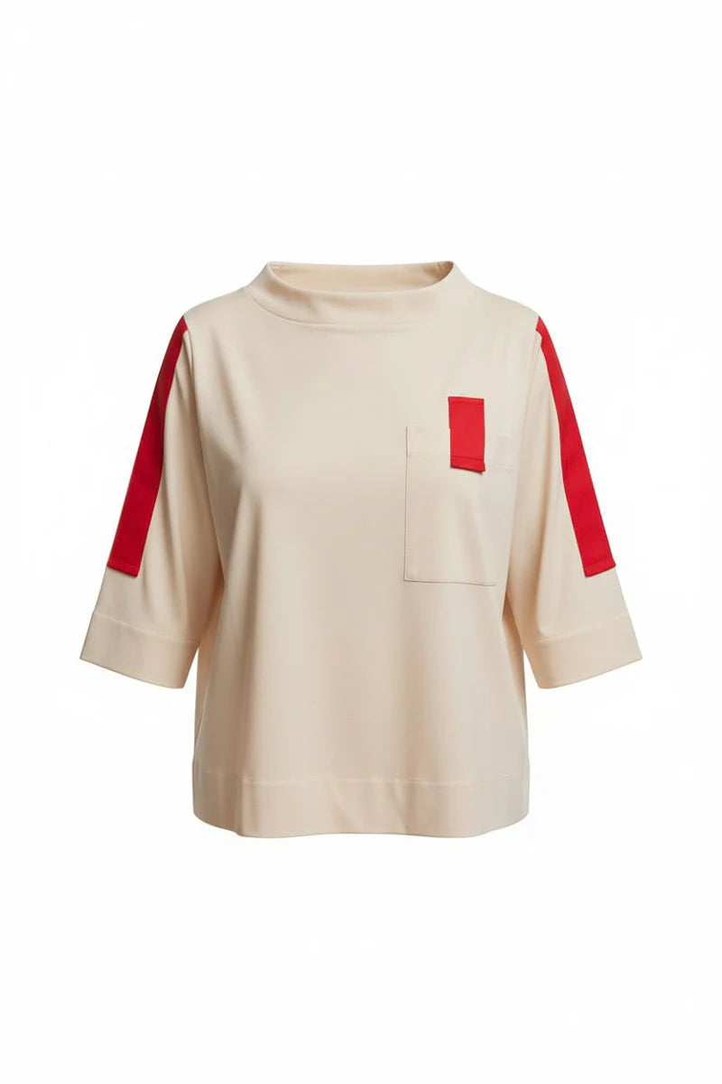 Peruzzi Contrast Sleeve Top