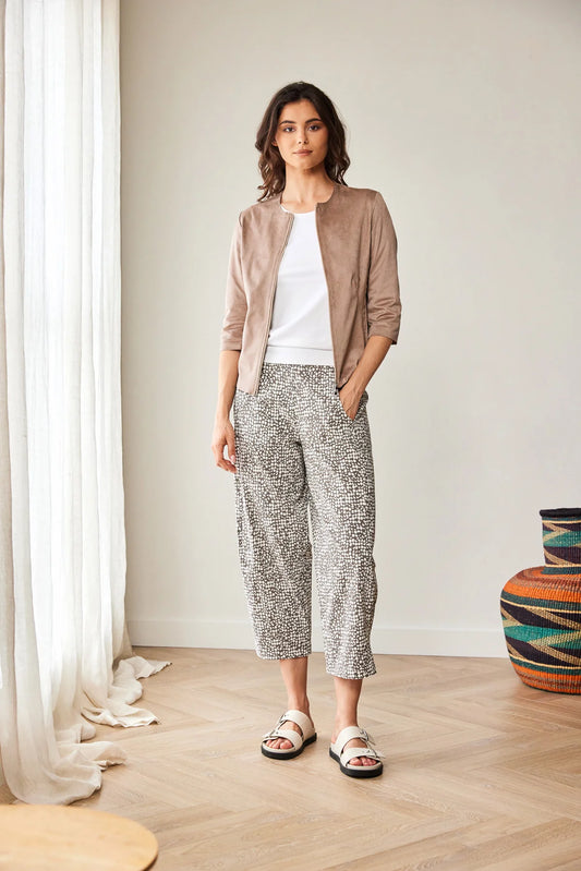 Peruzzi Print Slouch Trouser Taupe