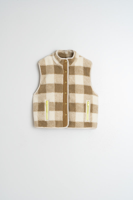 Indi & Cold Teddy Plaid Vest