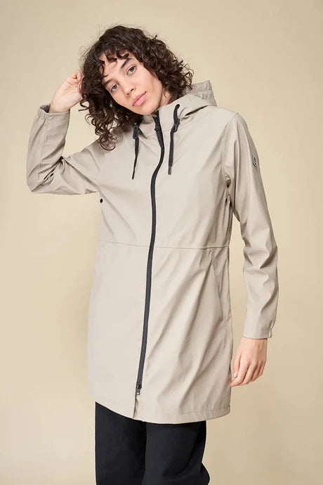 Tanta Vand Waterproof PU coat - Stone Grey